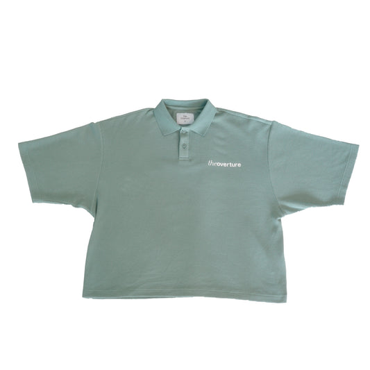 Echo Waffle Knit Polo in Sage Green