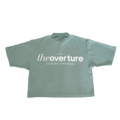 Echo Waffle Knit Polo in Sage Green