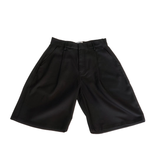 Aria Wide Pleated Shorts in Black