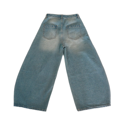 Octave Wide Balloon Jeans in Vintage Blue