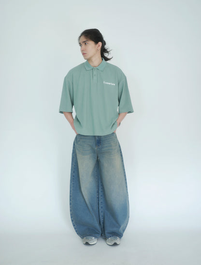 Octave Wide Balloon Jeans in Vintage Blue