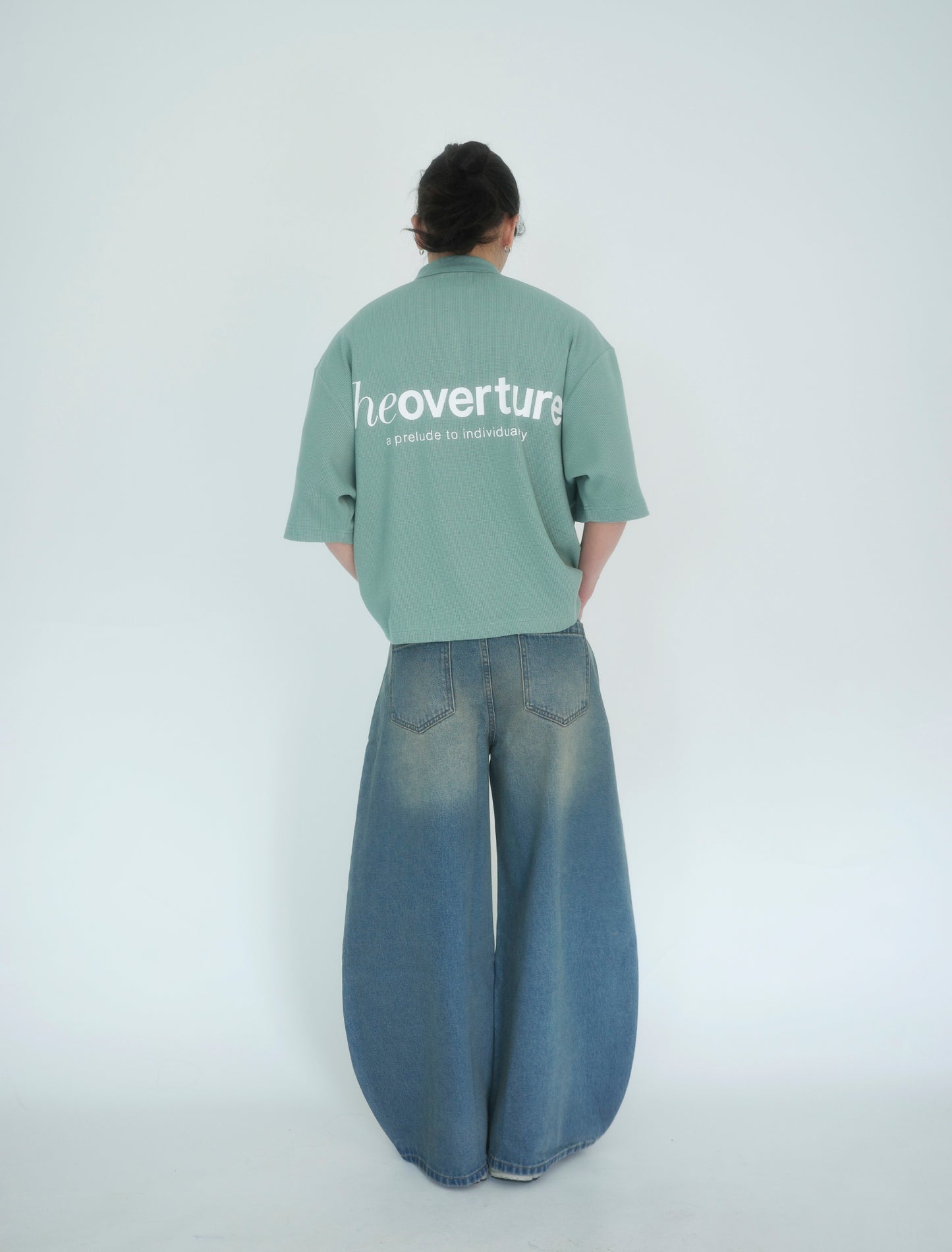 Octave Wide Balloon Jeans in Vintage Blue