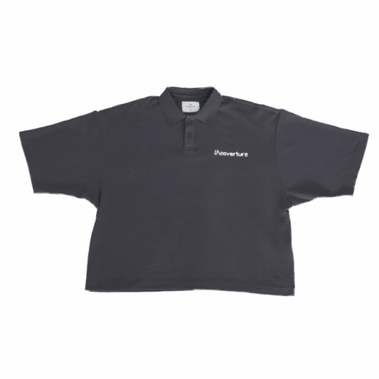 Echo Waffle Knit Polo in Grey